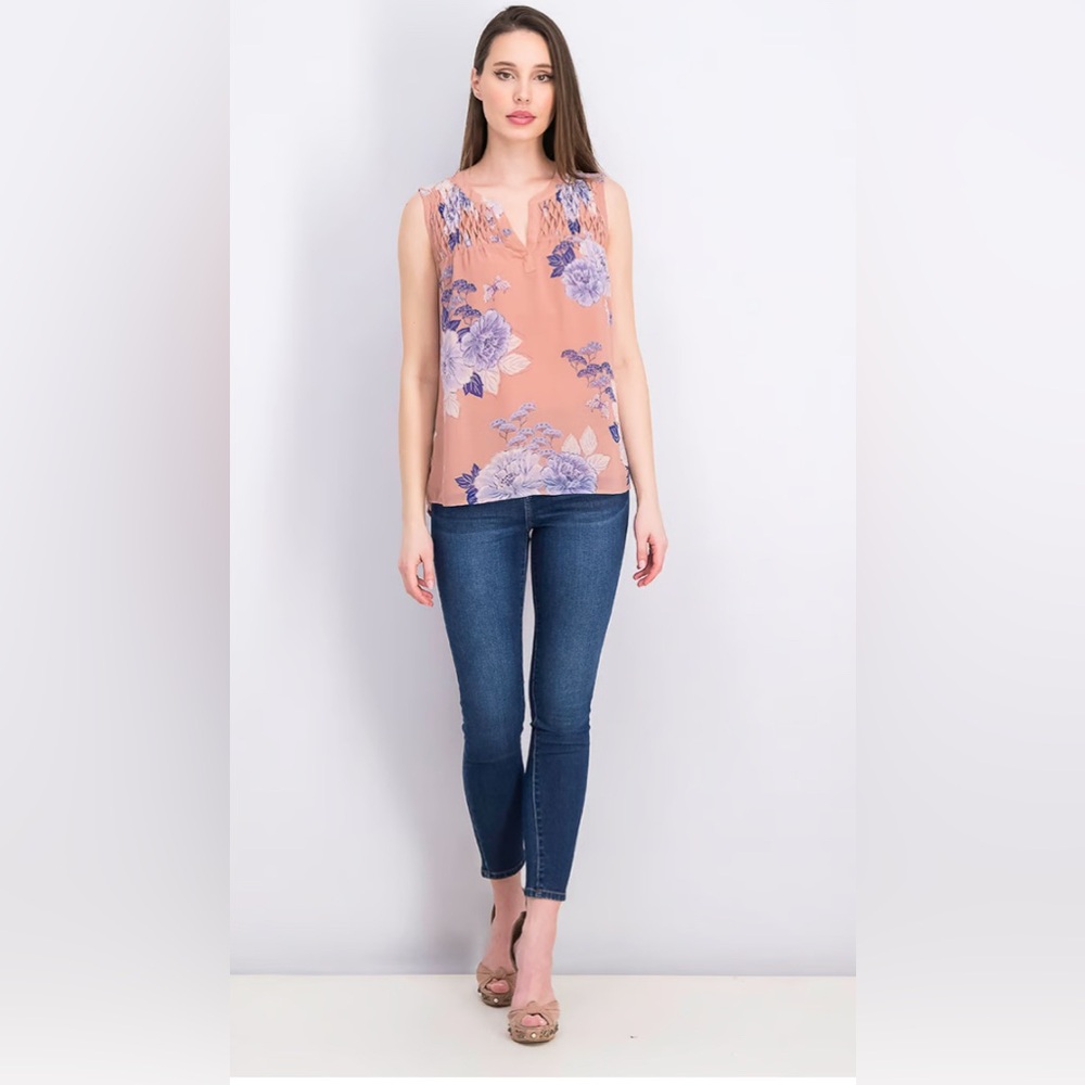 Daniel Rainn | Carin Smocked Bib Blouse | Blush large